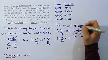 Two Sample t-Interval for the Difference between Two Means, Problem  2