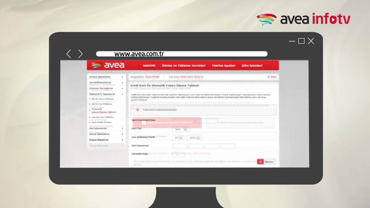Avea Online İşlemler Merkezinde Fatura Ödeme? YouTube