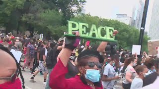 Demonstrators gather downtown on Juneteenth to call for end to systematic racism