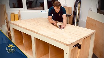 Flattening the Workbench Top + Adding Underside Storage & Fitting the Vice (vise) (Ep.2)