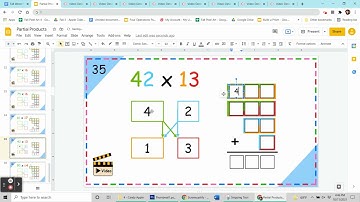 Partial Products multiplication lesson, how multiply 2 x 2 digits with partial products method Q35