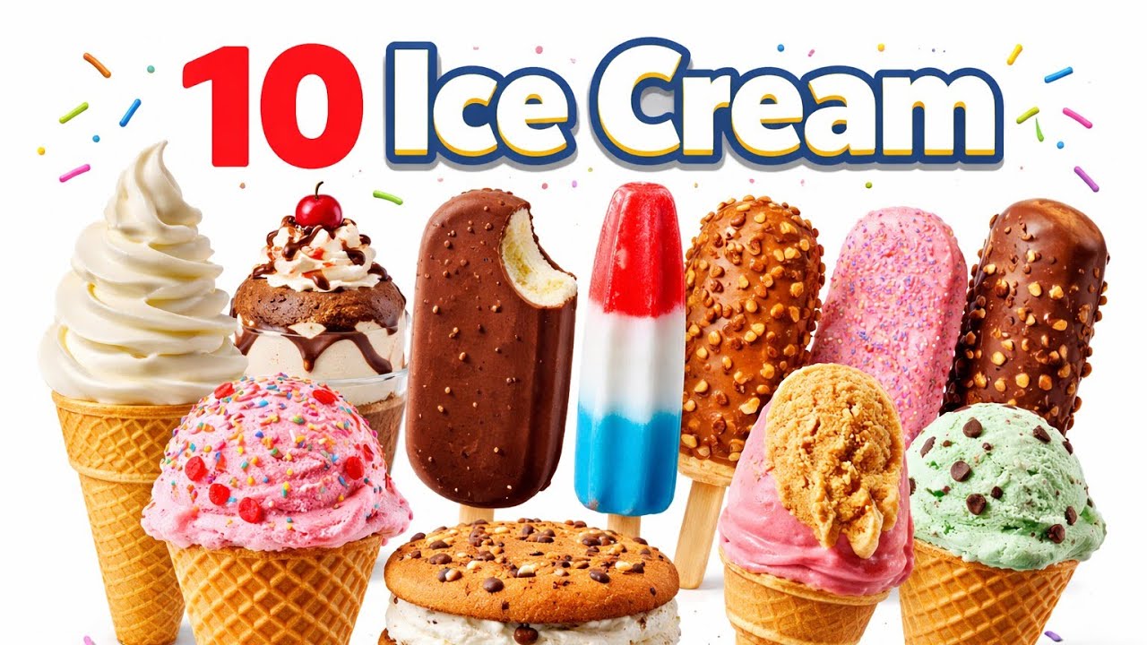10 आइसक्रीम के नाम /learn 10 ice cream name with picture easy learning ...