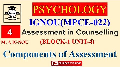 IGNOU MPCE022|M.A|Assessment in Counselling|Components of Assessment|Block 1|Unit 4