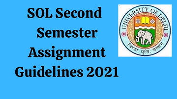 SOL 2nd Semester Assignment Guidelines And Front & Second Sheet guidelines Complete Details  video