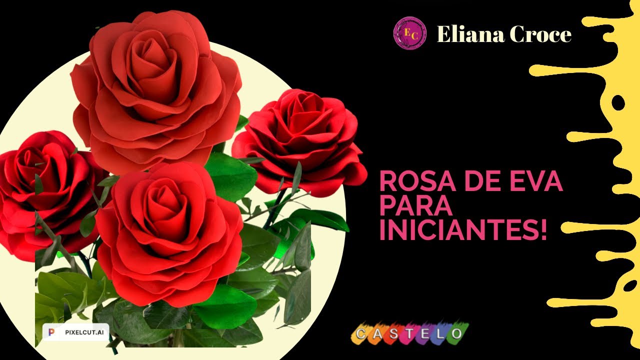 Como fazer Rosa de EVA, simples e prática de fazer sem frisadores.