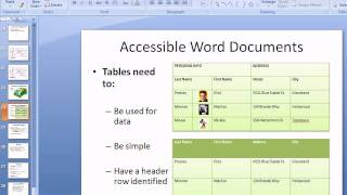 Accessibility 101, Tables and Data