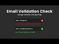 Email Validation Check Using Vanilla Javascript | How To Check Email Valid or Not