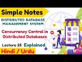 Lecture 25 | Concurrency Problems and Concurrency Controls in Distributed Database systems in Hindi