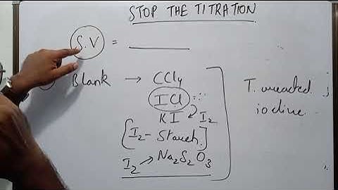 Iodine Number / Iodine Value / Wij