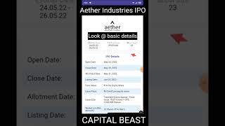 Aether Industries Limited IPO | Aether IPO Review #shorts #ipodetails #iponews