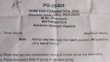 MP BHOJ MSC Math Advance Abstract Algebra Paper.. #viralvideo #paper#bhoj#university #exam#yt