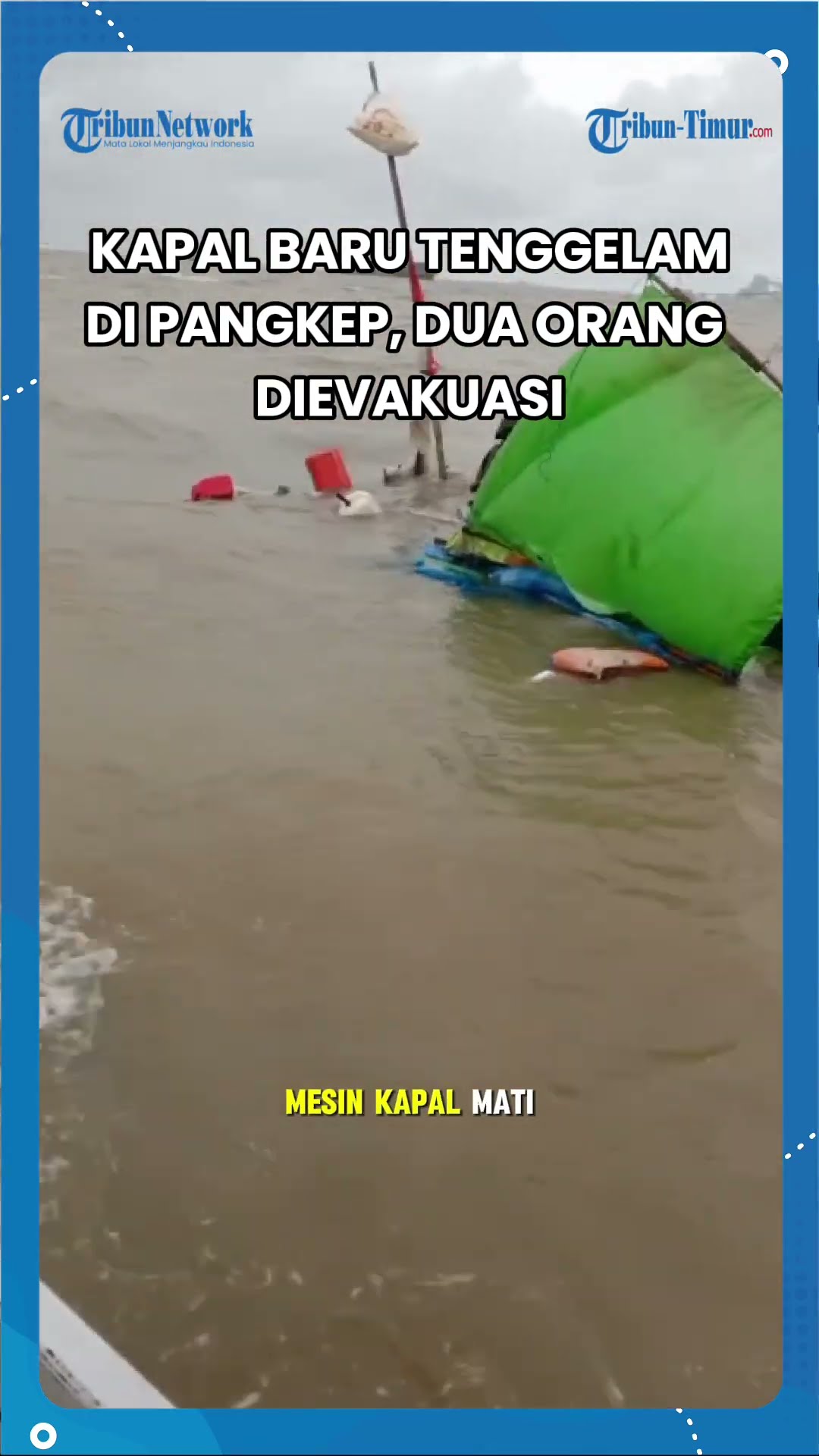 SHORT Kapal Baru Berlayar, Mesin Mati, Dua Nyawa Nyaris Hilang di Laut Pangkajene