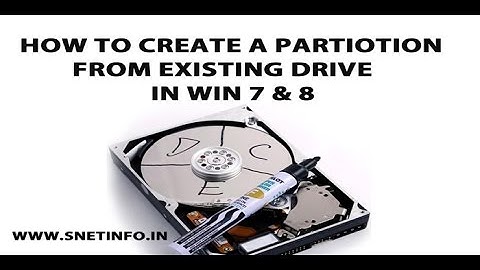 HOW TO CREATE A NEW PARTITION FROM EXISTING DRIVE IN WIN7, WIN8, WIN10