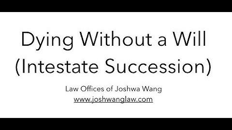 Dying Without a Will (Intestate Succession)