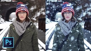 How to Create Snowfall in Photoshop [Tutorial PSD   Custom Snow Brush Included ]