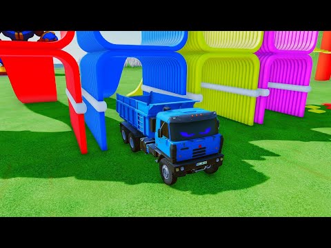 Blue Dump Truck vs Giant Color Maze 🚛💙 | Fun Trucks for Kids | 3D Animation #mainananaktok