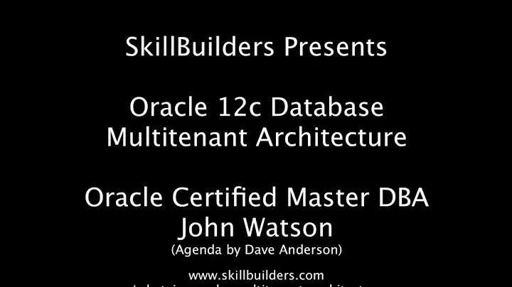What is Oracle Database 12c Multitenant Lesson 1 Agenda