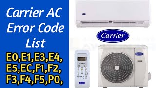 carrier inverter ac error code list | air conditioner | carrier ac