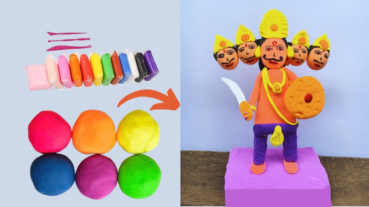 How to Make Ravan with Clay || Clay se Ravan kaise Banate hai. - YouTube