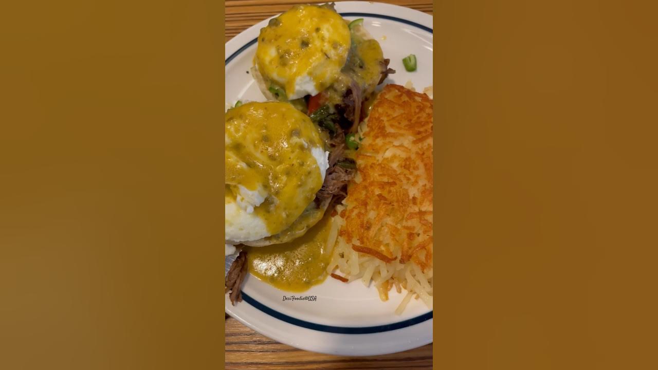 Spicy Poblano Eggs Benedict. IHOP youtubeshorts watieatinaday 