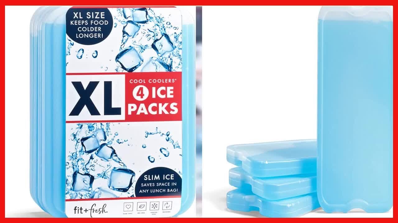 Great product -  Fit & Fresh XL Cool Coolers Freezer Slim Ice Pack for Lunch Box, Set of 4, Large, B