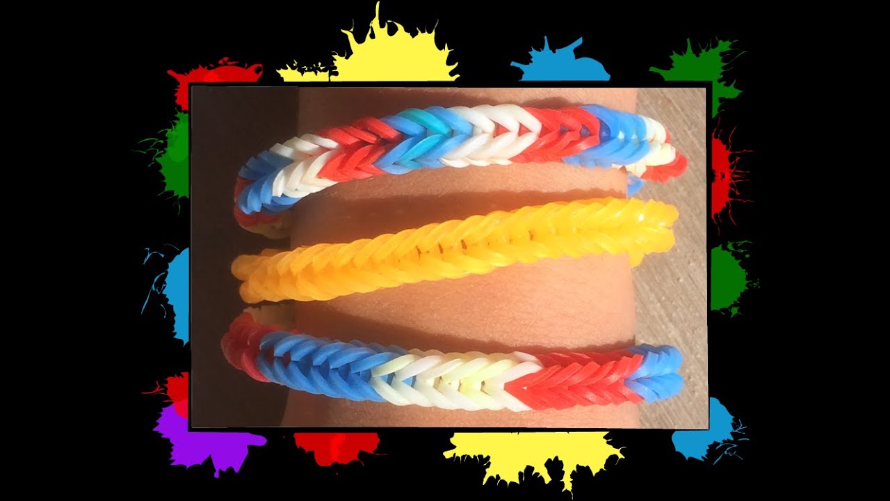 Alpha Loom - Seven 7 row Fishtail Rainbow Loom Bracelet - YouTube