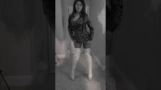 ✨ Stylish Schoolgirl Look in Thigh High Boots 😍🔥 #Shorts