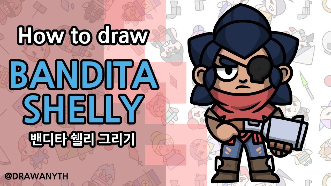 How To Draw Bandita Shelly Brawl Stars Skin Youtube - icone shelly bandita rang 15 brawl star