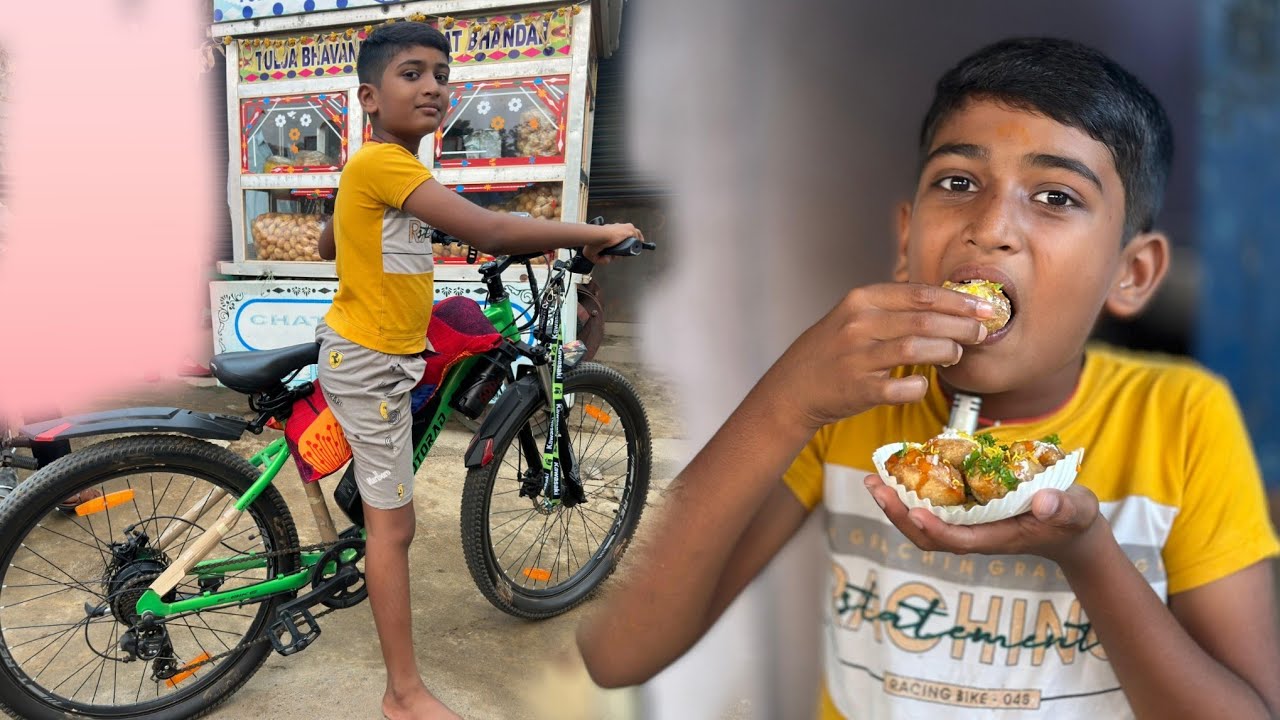 బ్యాటరీ సైకిల్ మీద పోయి పానీపూరి తిన్నాం | Pani Puri Thinnamu | Manu videos | Telugu Letest All Atoz