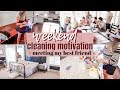 I MET MY BEST FRIEND FOR THE FIRST TIME | WEEKEND CLEANING MOTIVATION VLOG | PARTY PREP | SAHM