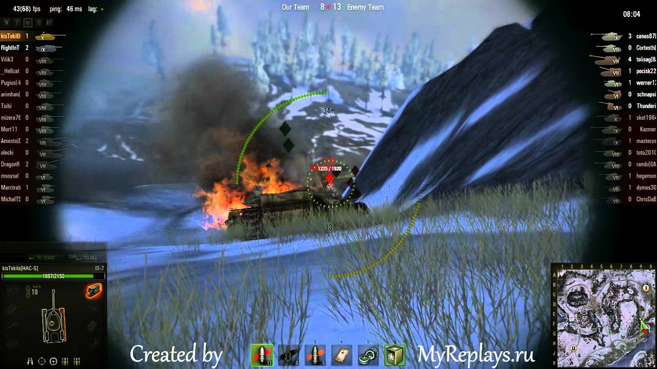WOT: Arctic Region - IS-7 - 4 frags - Sniper,