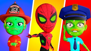 Policemen, Spiderman and Firemen Song + More  | Kids Songs and Nursery Rhymes | Lights Kids 3D