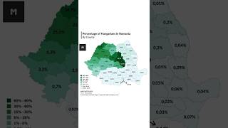Percentage of #hungarians in #romania | by #county #maps #mapa #population #hungarian