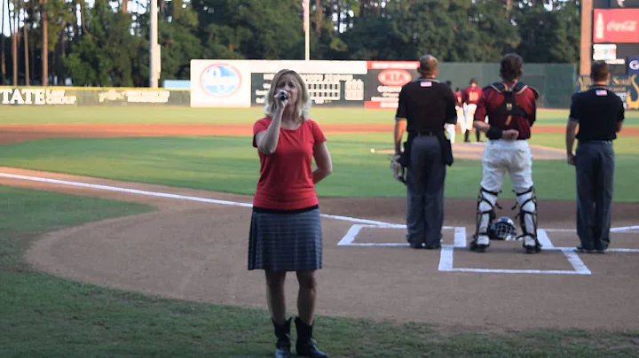 Kristine Tillman singing the National Anthem
