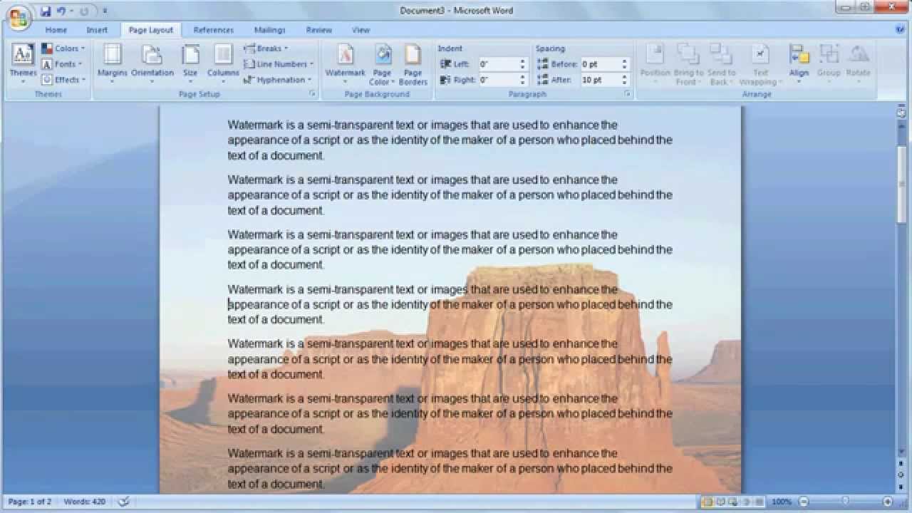 How to create a watermark in word | Picture watermark