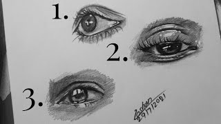 5 Easy Realistic Eye Drawings | play with pencil. screenshot 4