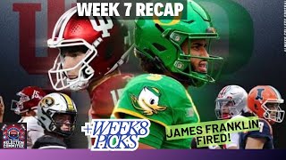 Crazy Week 7 Recap! | Indiana improves playoff hopes |  Bama back | Week 8 picks
