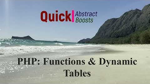 PHP Functions and Dynamic Tables