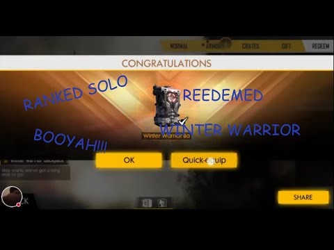 Freefire Ranked Booyah And Reedemed Winter Warrior Backpack