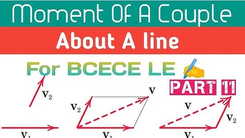 Vector methods|Part 11 | Moment of couple About A Line | For BCECE LE ✍️ BTech