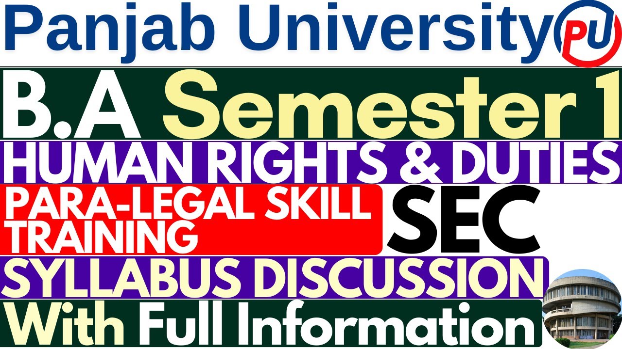 Para Legal Skill Training | Human Rights and Duties | Sem 1 BA | Panjab University Chandigarh