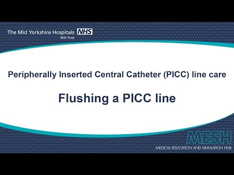 Flushing a PICC line
