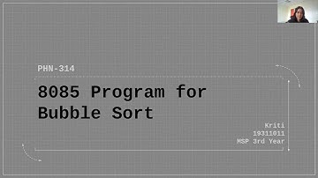 Bubble Sort using 8085