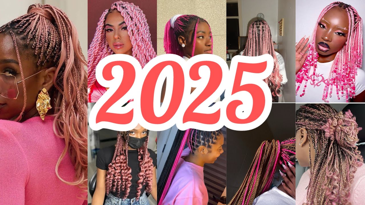‼️Latest Pink Braids Hairstyles For All African Women🔥Most trends pink styles 🥰