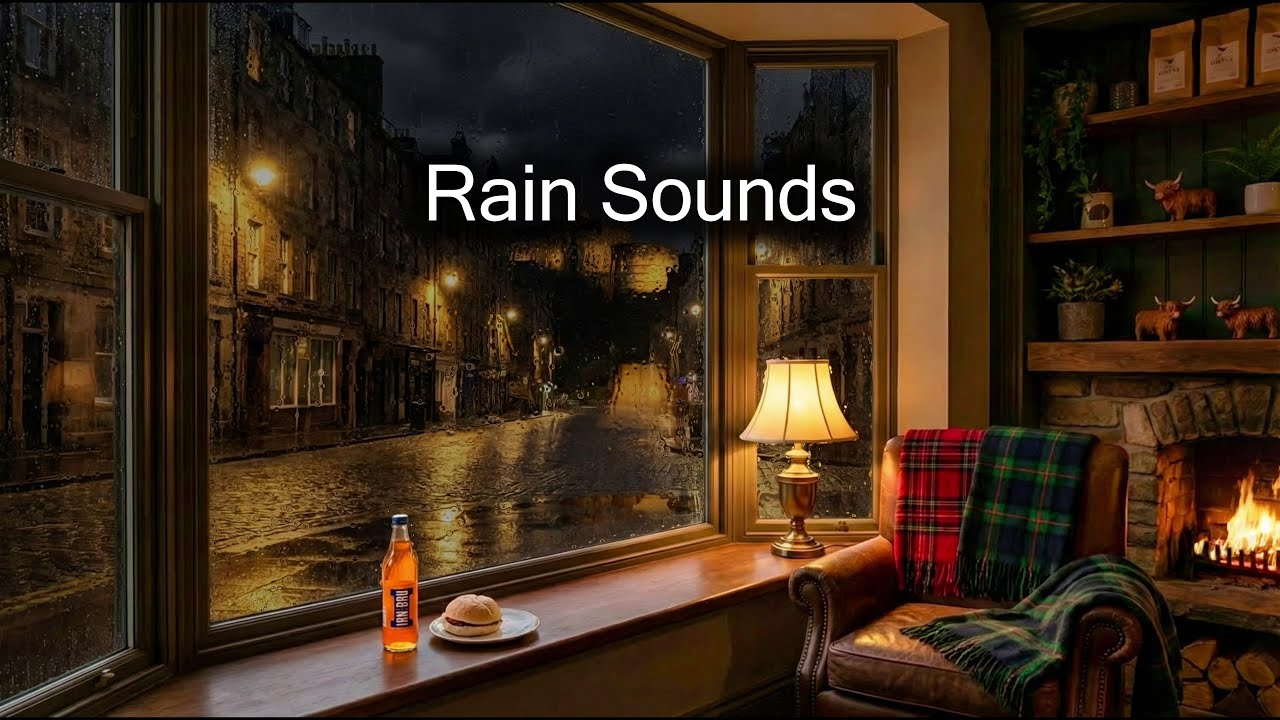 Cozy Rain Sounds for Sleep | Rain Lashing on Window in Coffee Shop | No Music White Noise