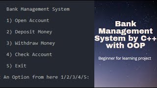 Bank Management System Simple Project Make by C++ with OOP.