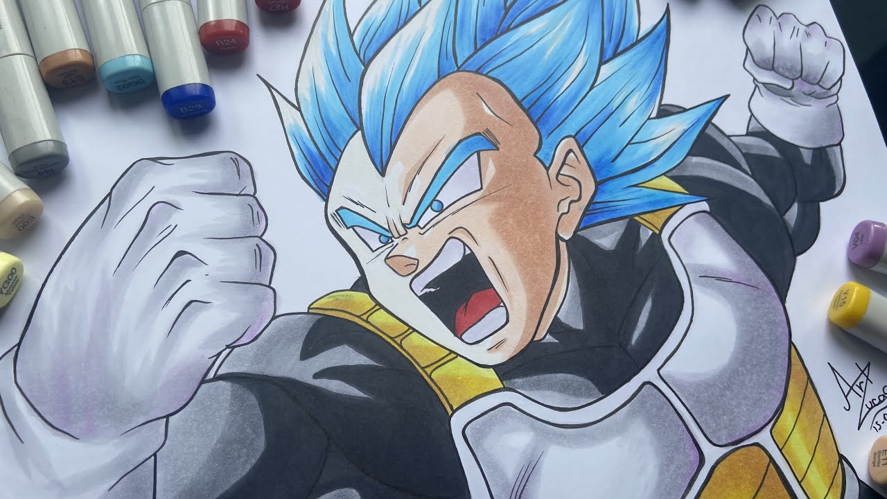 Como Desenhar o Vegeta Instinto Superior - How To Draw Vegeta Migate 