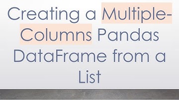Creating a Multiple-Columns Pandas DataFrame from a List