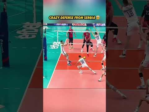 🏐 Crazy defense from Serbian team #volleyball #defense #spike #vnl #usa #serbia