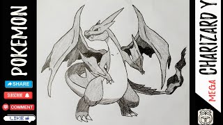 How to Draw Mega Charizard Y | Simple Pokemon Pencil Drawing screenshot 3